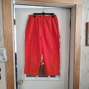 New White Stag Orange Cropped Pull On Drawstring Pants Women's L 12/14
